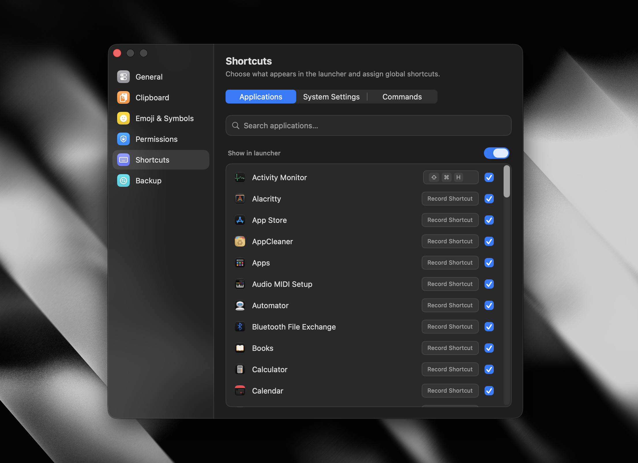 Per-app hotkeys